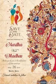 radhe krishna save the date card