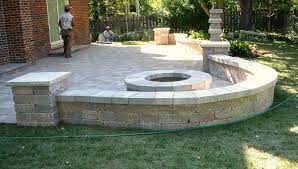 patio fire pit and sitting wall