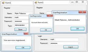 login user and user registration form