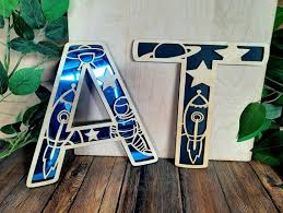 Space Alphabet Letters Large Wall Art