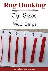 rug hooking cut sizes for wool strips