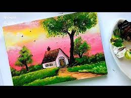 Easy House Scenery Painting For