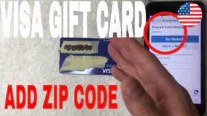register zip code on visa gift card