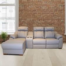 seyller l shape recliner sofa half leather