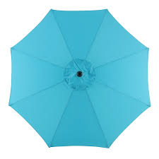 Turquoise Outdoor Crank Tilt Umbrella 9