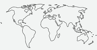 croquis de carte du monde à main levée sur fond blanc. 15629215 Art  vectoriel chez Vecteezy