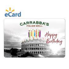 carrabbas happy birthday 25 egift card