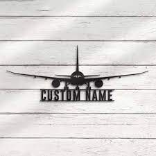 Airplane Metal Wall Art Personalized