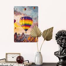 oil painting hot air balloon wall art