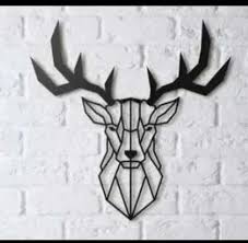 Black Pla 3d Printed Deer Wall Art