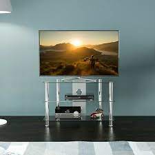 mahara clear glass tv stand for tvs up