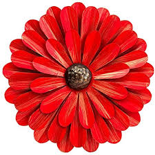 Whole Red Metal Flowers Wall Decor