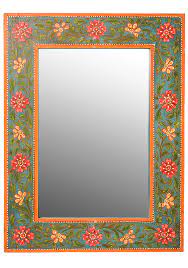 hand painted wooden wall mirror 30 x