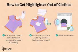 how to get highlighter out of clothes