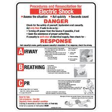681 Electric Shock Cpr Chart Blair Signs Safety