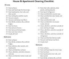 house cleaning checklist apartment