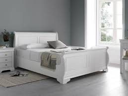louie sleigh bed polar white new