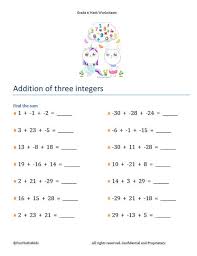 6th Grade Math Worksheets Addition Of