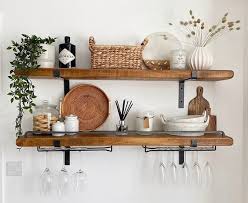 2x Shelves With Two Wine Glass Hangers