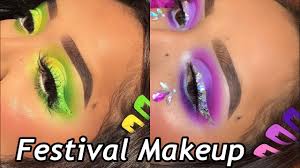neon glow in the dark festival makeup