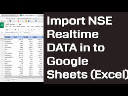 How To Import Nse Data In To Google Sheets Excel And How