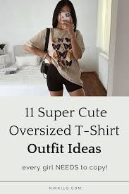cute ways to style an oversized t shirt