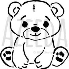 A4 Cute Teddy Bear Wall Stencil Template Ws00024599 Ebay