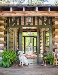 country cabin entrance with rustic