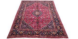10x14 magenta red antique mashad rug