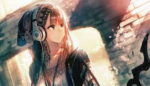 1336x768 Anime Girl Headphones Looking ...