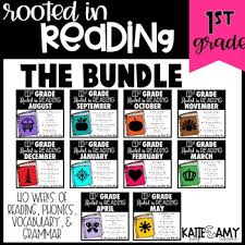 In this reading worksheet, your child will listen to and read a short story, then draw what comes next and create a title for the story. Rooted In Reading 1st Grade The Bundle By Amy Lemons Tpt