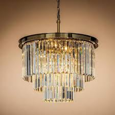 3 Tier Round Crystal Fringe Chandelier