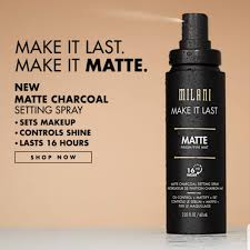last matte charcoal setting spray milani