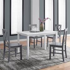 Get the best deal for gray dining room tables from the largest online selection at ebay.com. Welwick Designs 5 Piece White And Grey Solid Wood Farmhouse Dining Set Hd8093 The Home Depot