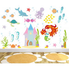 Mermaid Wall Stickers For Baby Girls