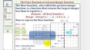 the floor function greatest integer
