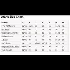 Paige Jeans Size Chart Www Bedowntowndaytona Com