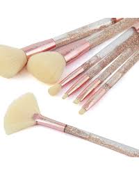 laroc 7 piece gold glitter brush set