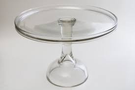 Vintage Cake Stand Tall Plain Clear