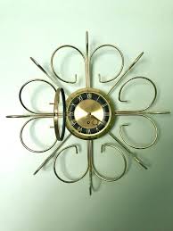 Vintage Retro Starburst Wall Clock Gold