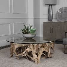 Natural Round Teak Root Coffee Table