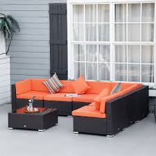 rattan sofa set summer patio wicker