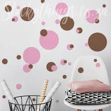 Brown Pink Dot Wall Stickers L And