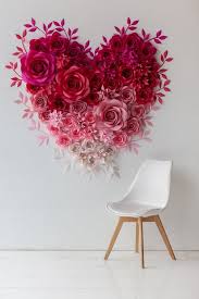 Paper Flowers Heart Wall Art Valentine