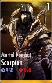 All of the console/mobile exclusive requirements . Scorpion Mortal Kombat Injustice Mobile Wiki Fandom