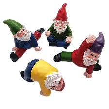 4pcs funny garden gnomes yoga dwarf