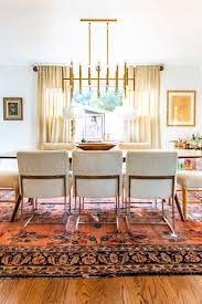 neutral mid century modern dining room