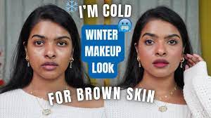 cold makeup look for brown dusky skin