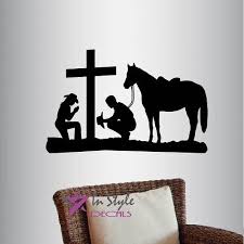 Vinyl Decal Cowboy And Cowgirl Praying