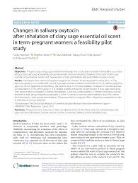 Pdf Changes In Salivary Oxytocin After Inhalation Of Clary